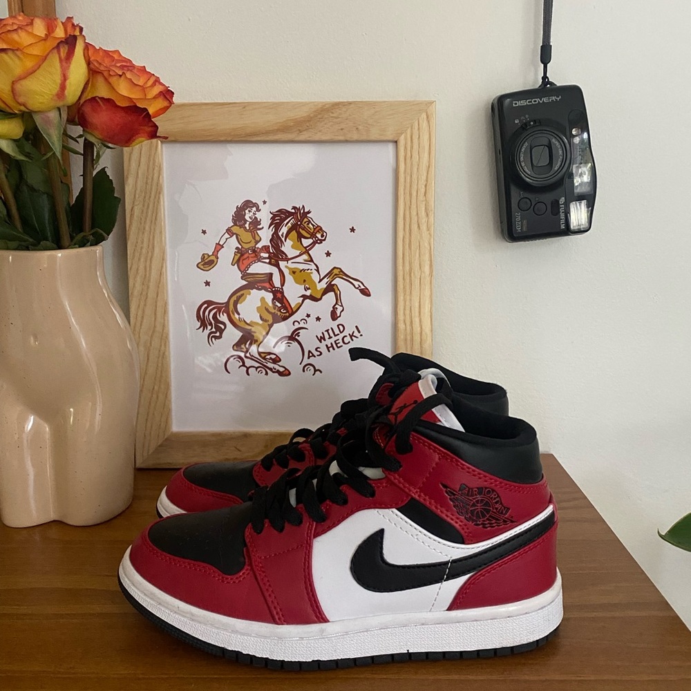 Jordan Red and Black Sneakers Classic Design